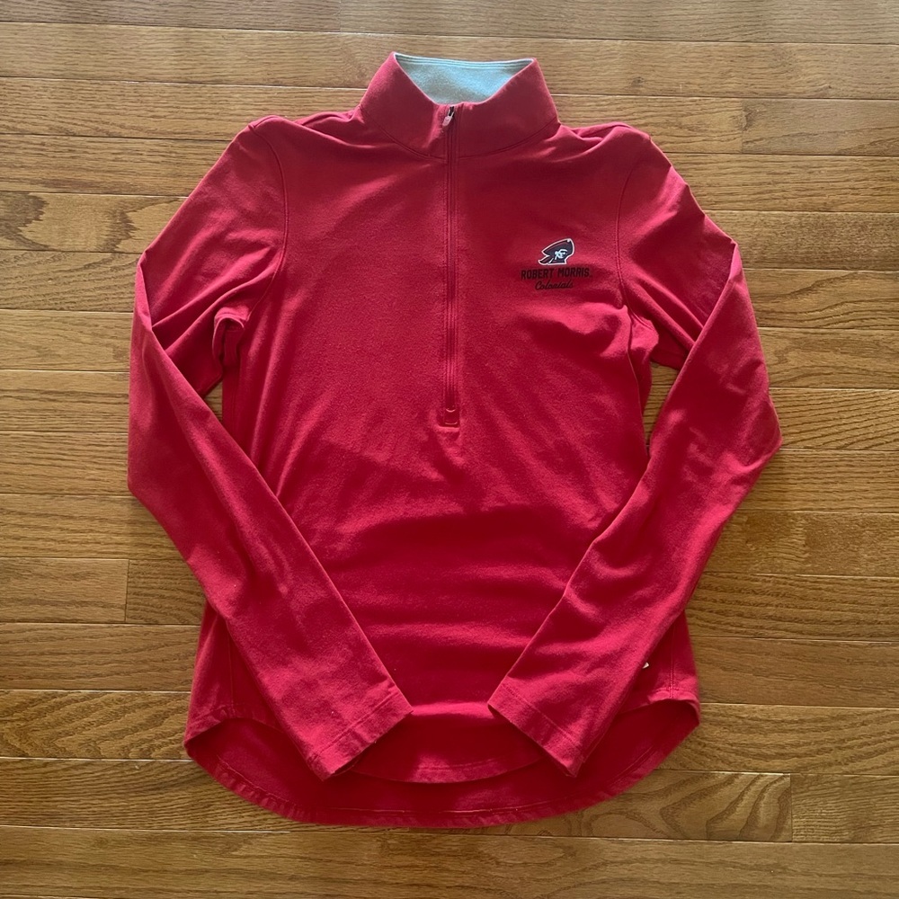 Robert Morris University Red Fitted Quarter Zip Shirt